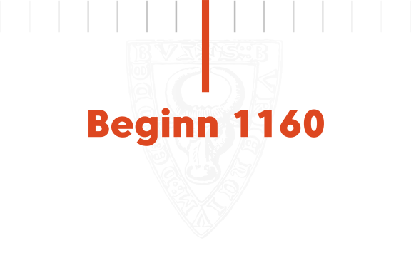 Historienmarke mit Benennung "Beginn 1160"